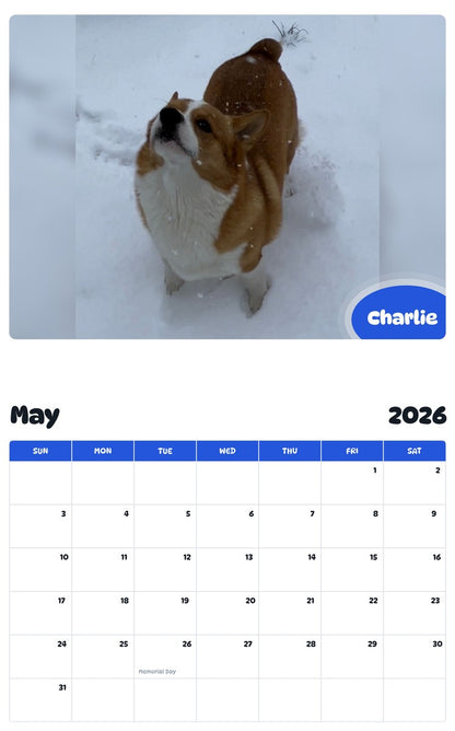 2026 - 2027 Charlie - Pawidols Pet Calendar
