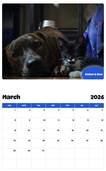 November 2025 - October 2026 Ember & Bow - Pawidols Pet Calendar