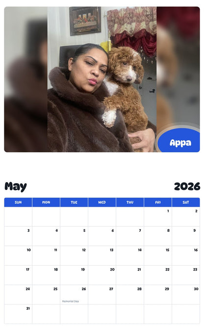 2026 - 2027 Appa - Pawidols Pet Calendar