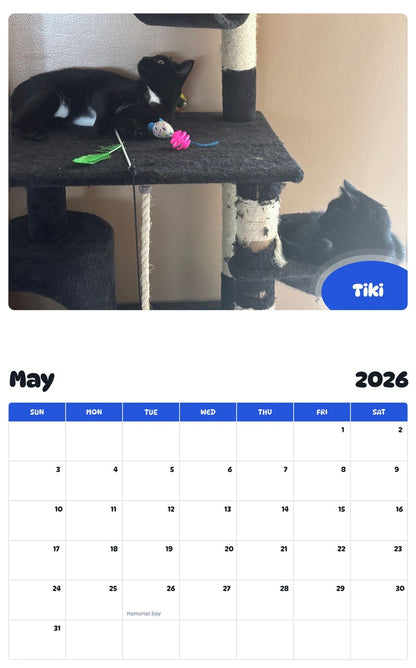 2026 - 2027 Tiki - Pawidols Pet Calendar