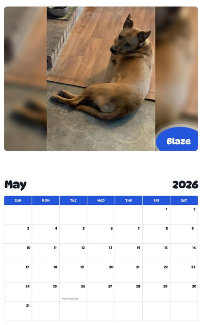 2026 - 2027 Blaze - Pawidols Pet Calendar