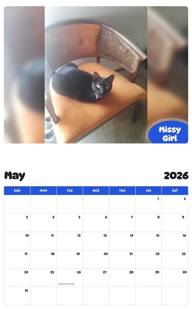 2026 - 2027 Missy Girl - Pawidols Pet Calendar