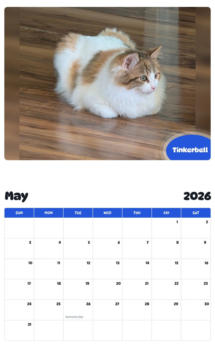 2026 - 2027 Tinkerbell - Pawidols Pet Calendar