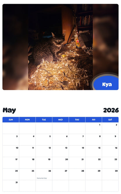 2026 - 2027 Kya - Pawidols Pet Calendar