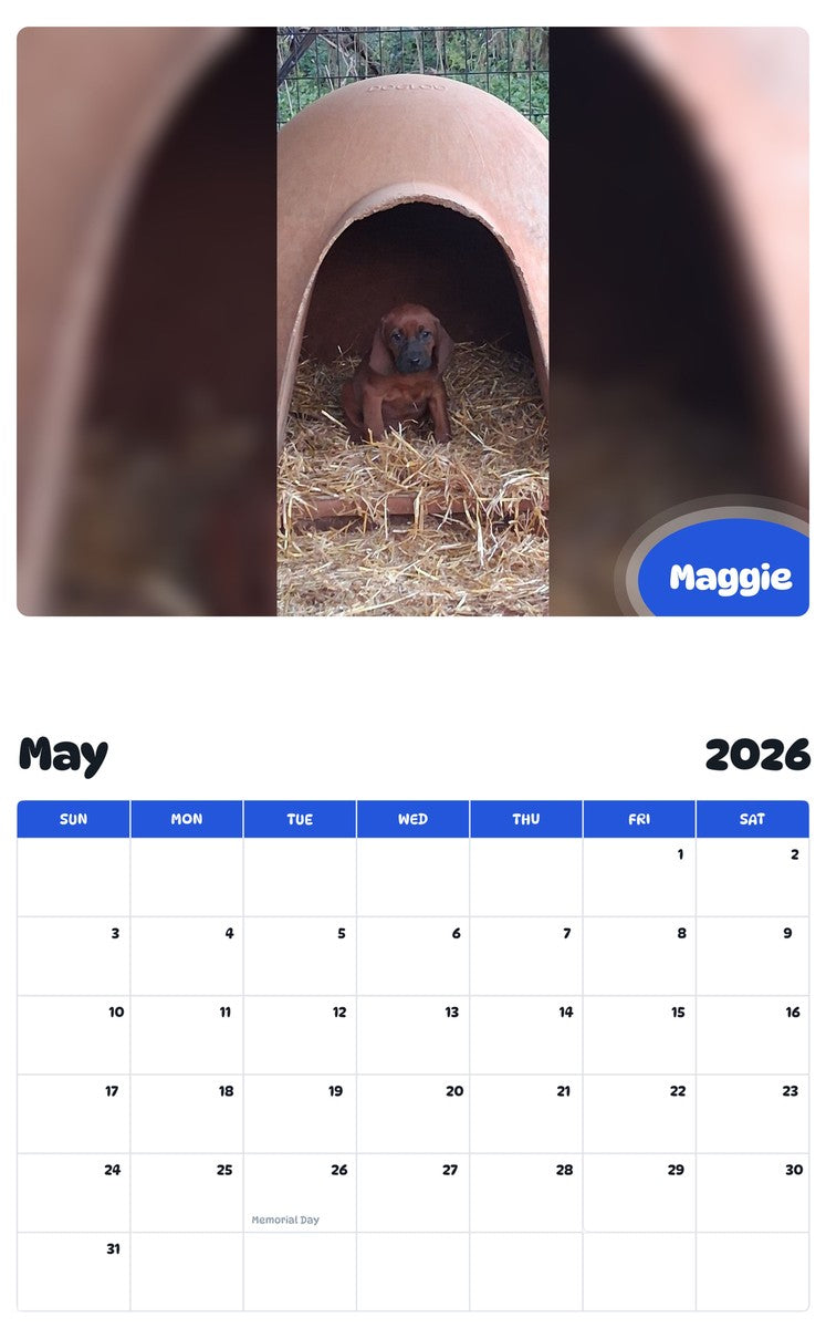 2026 - 2027 Maggie - Pawidols Pet Calendar