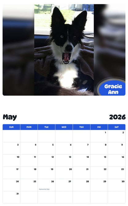 2026 - 2027 Gracie Ann - Pawidols Pet Calendar