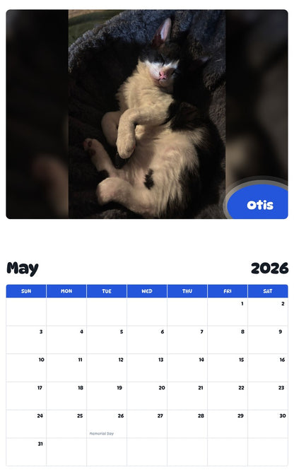 2026 - 2027 Otis - Pawidols Pet Calendar