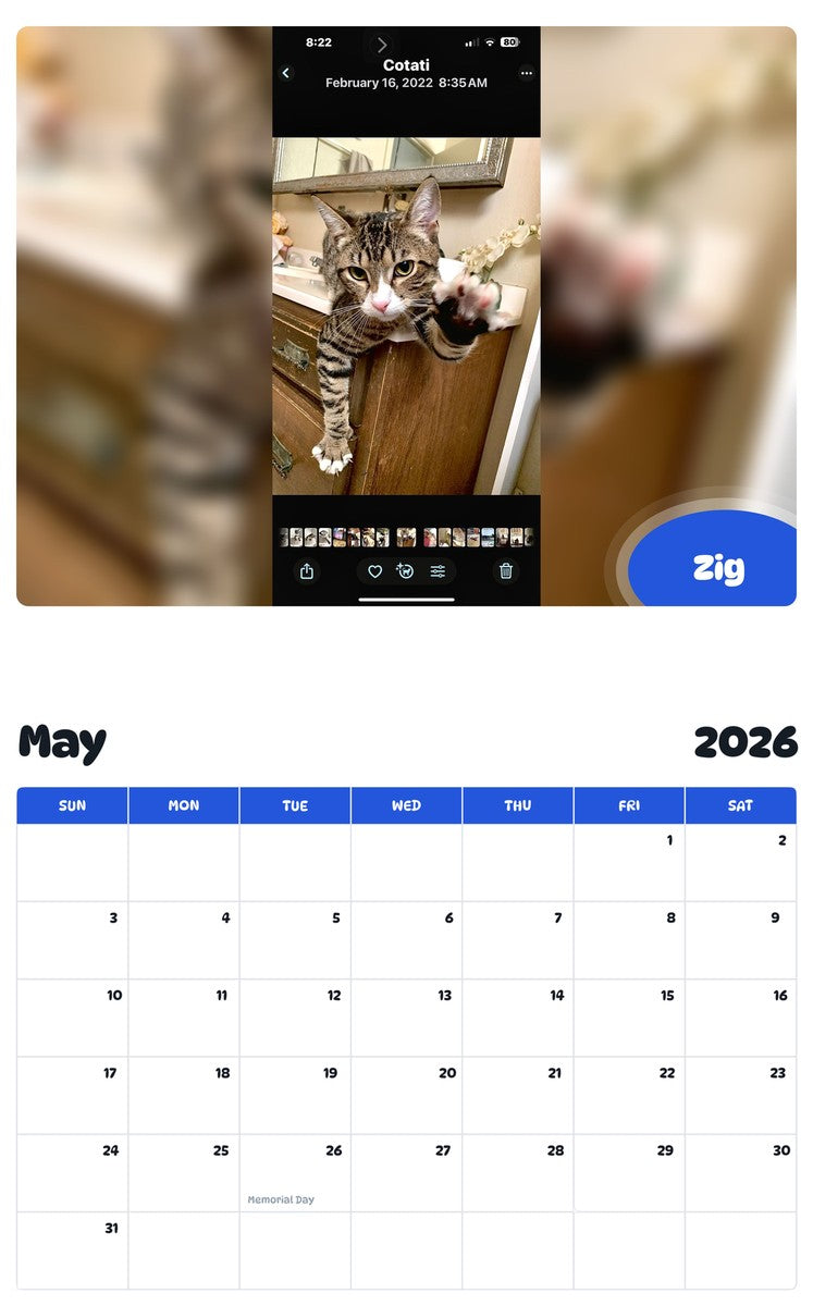 2026 - 2027 Zig - Pawidols Pet Calendar