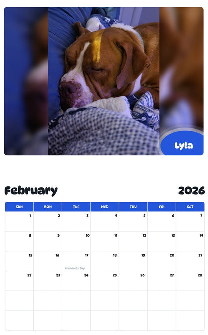 October 2025 - September 2026 Lyla - Pawidols Pet Calendar