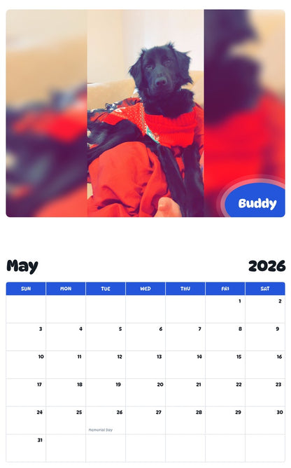 2026 - 2027 Buddy - Pawidols Pet Calendar