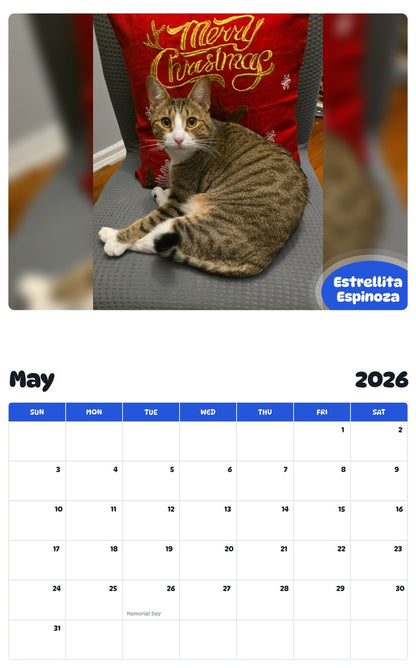 2026 - 2027 Estrellita Espinoza - Pawidols Pet Calendar