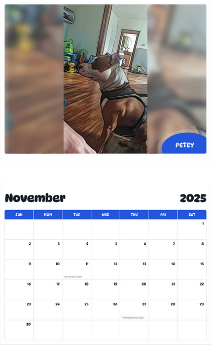 July 2025 - June 2026 Petey - Pawidols Pet Calendar