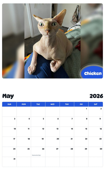 2026 - 2027 Chicken - Pawidols Pet Calendar
