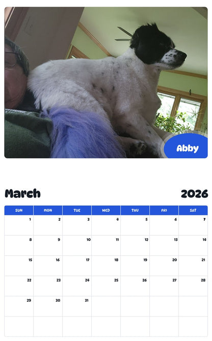 November 2025 - October 2026 Abby - Pawidols Pet Calendar