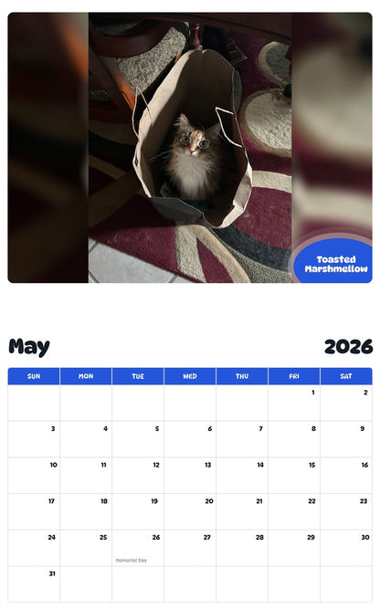 2026 - 2027 Toasted Marshmellow - Pawidols Pet Calendar