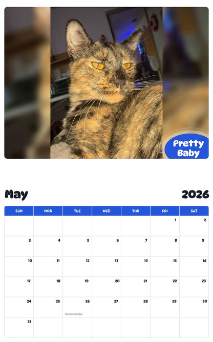 2026 - 2027 Pretty Baby - Pawidols Pet Calendar