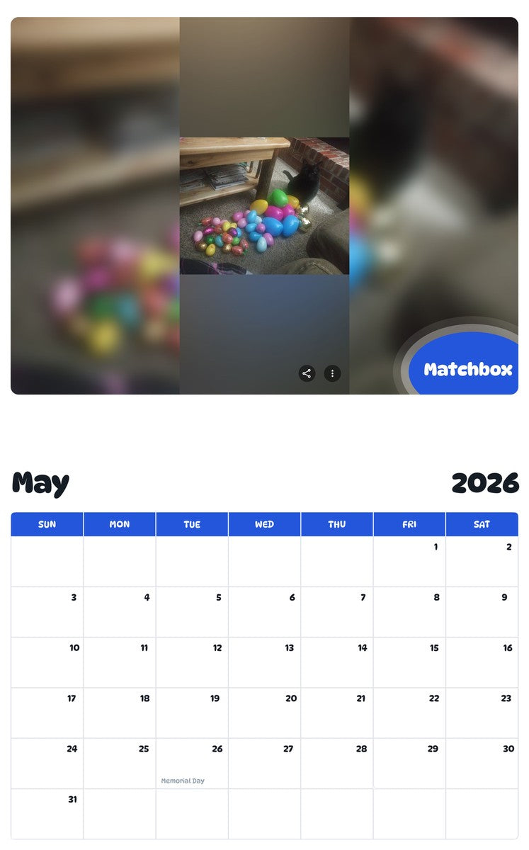2026 - 2027 Matchbox - Pawidols Pet Calendar