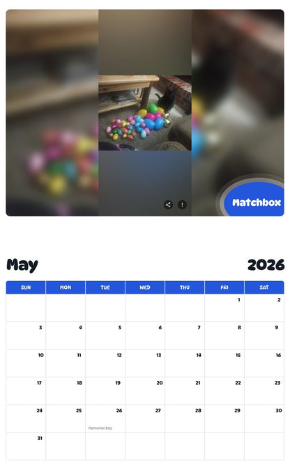 2026 - 2027 Matchbox - Pawidols Pet Calendar
