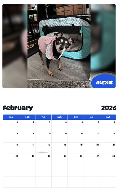 October 2025 - September 2026 ALEXIS - Pawidols Pet Calendar