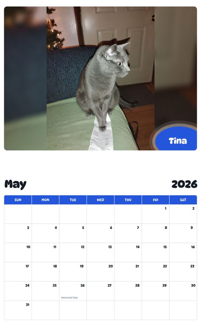 2026 - 2027 Tina - Pawidols Pet Calendar
