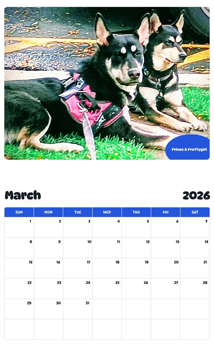 November 2025 - October 2026 Prince & Prettygirl - Pawidols Pet Calendar