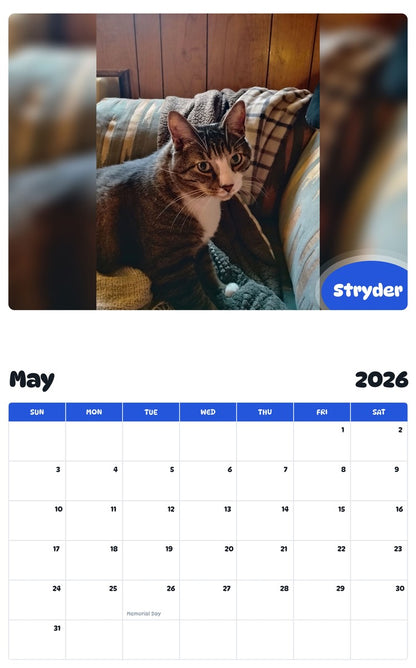 2026 - 2027 Stryder - Pawidols Pet Calendar