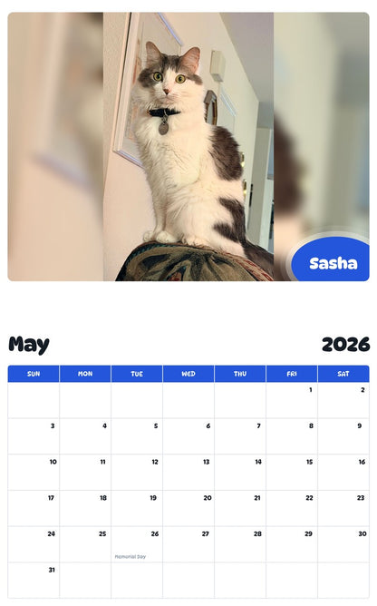 2026 - 2027 Sasha - Pawidols Pet Calendar