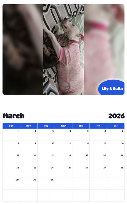 November 2025 - October 2026 Lily & Bella - Pawidols Pet Calendar