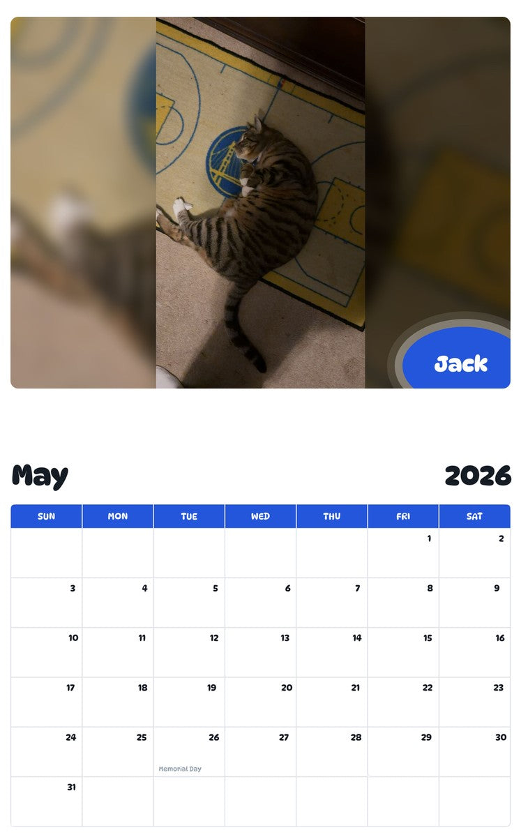 2026 - 2027 Jack - Pawidols Pet Calendar