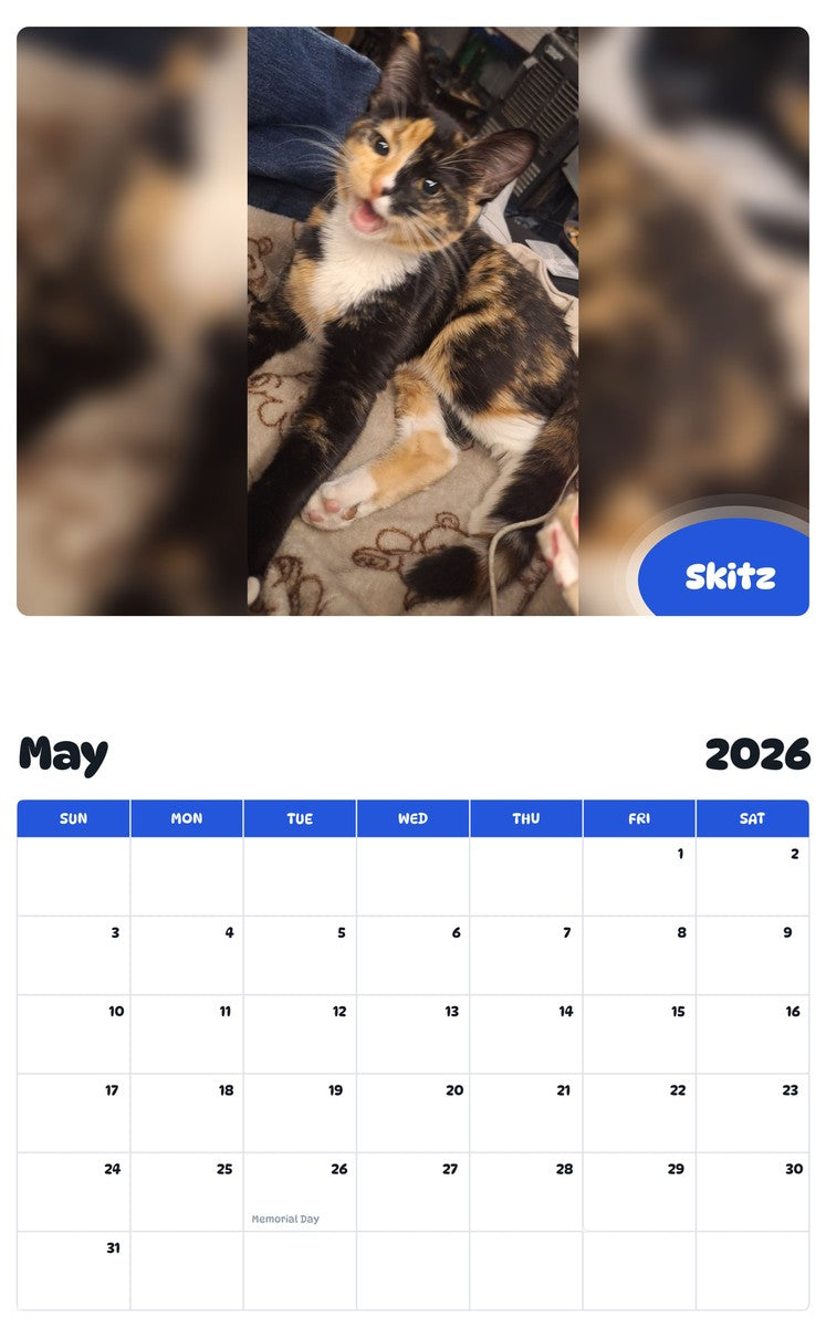 2026 - 2027 Skitz - Pawidols Pet Calendar