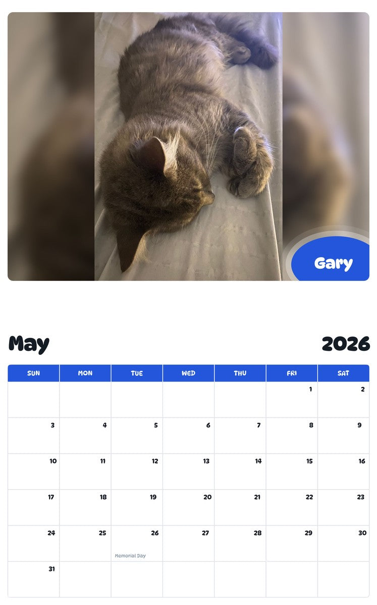 2026 - 2027 Gary - Pawidols Pet Calendar