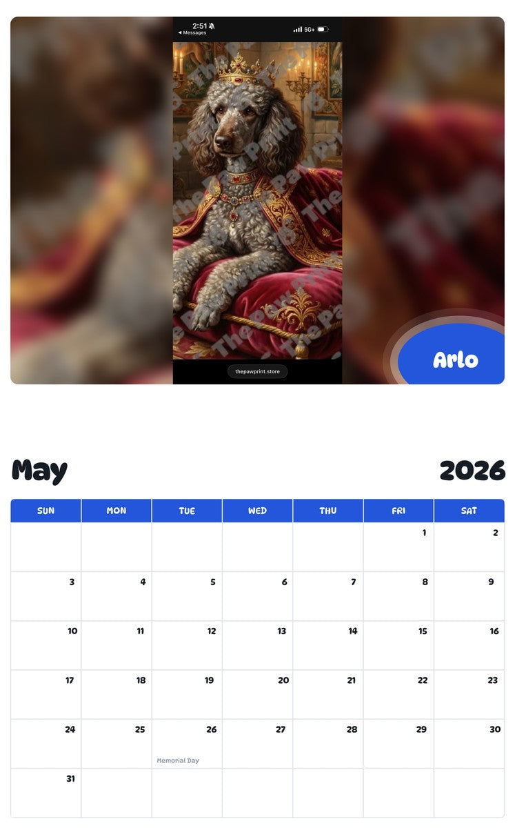 2026 - 2027 Arlo - Pawidols Pet Calendar