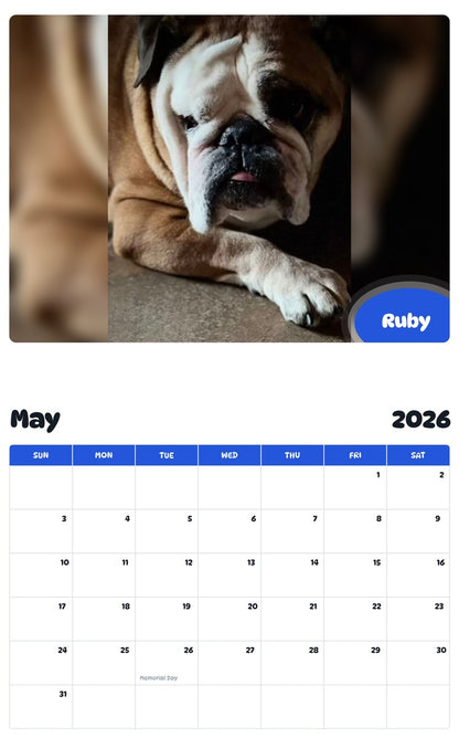2026 - 2027 Ruby - Pawidols Pet Calendar