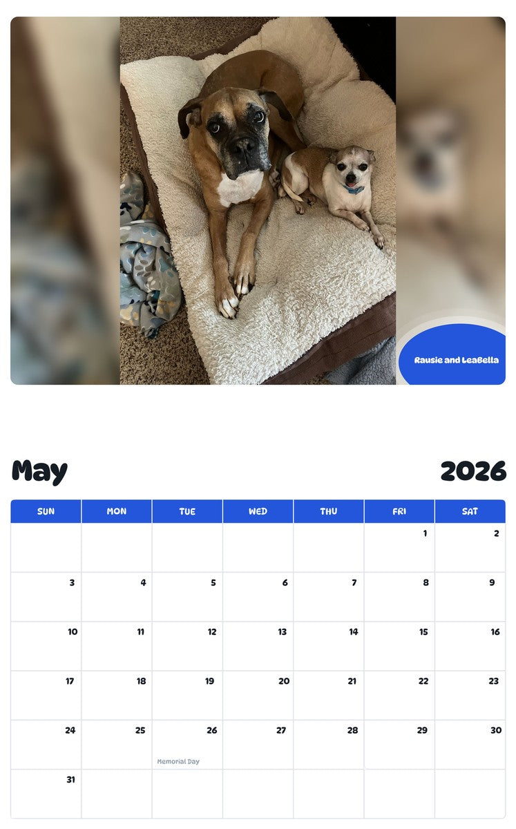 2026 - 2027 Rausie and LeaBella - Pawidols Pet Calendar