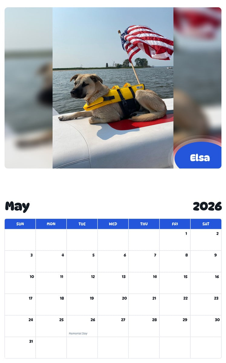 2026 - 2027 Elsa - Pawidols Pet Calendar