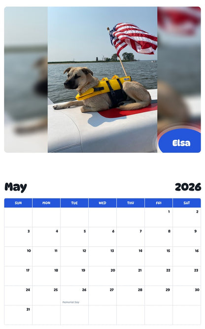 2026 - 2027 Elsa - Pawidols Pet Calendar