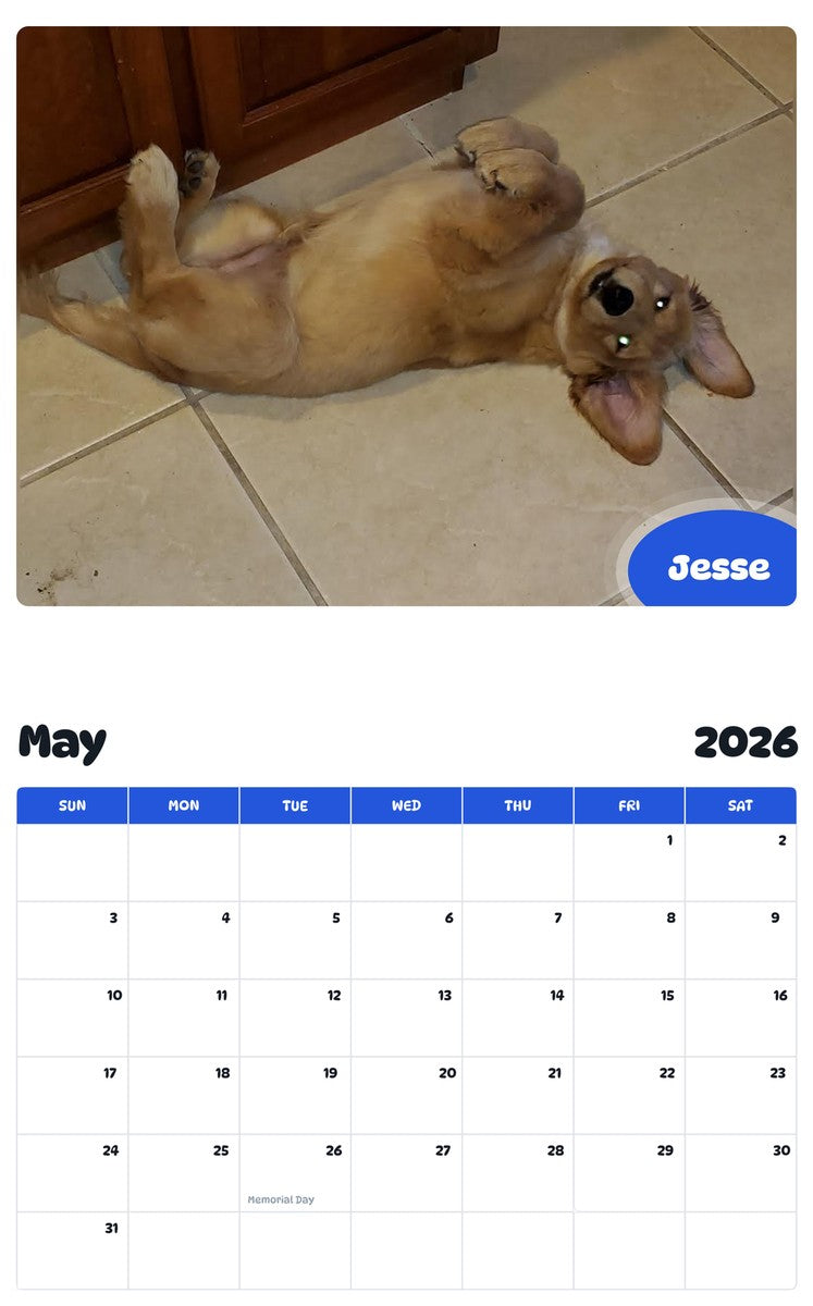 2026 - 2027 Jesse - Pawidols Pet Calendar