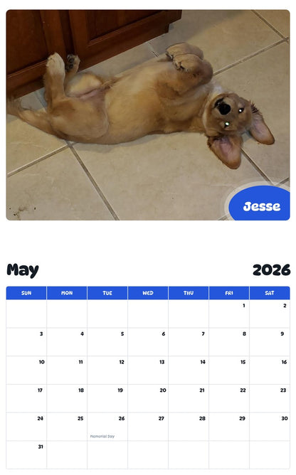 2026 - 2027 Jesse - Pawidols Pet Calendar