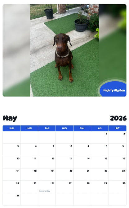 2026 - 2027 Mighty Big Ben - Pawidols Pet Calendar