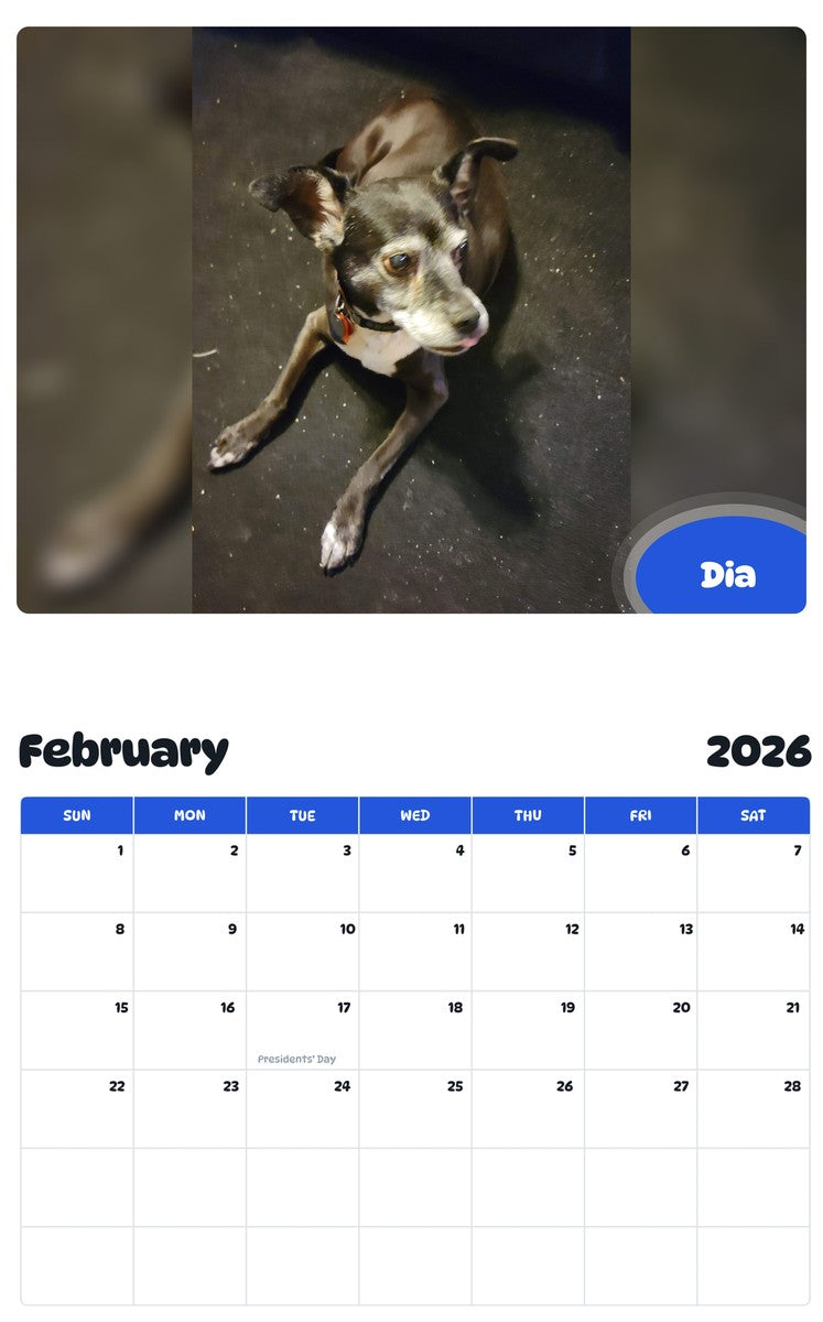 October 2025 - September 2026 Dia - Pawidols Pet Calendar