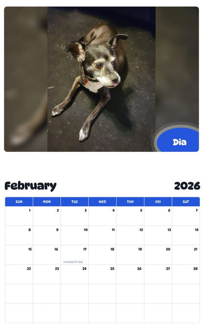 October 2025 - September 2026 Dia - Pawidols Pet Calendar