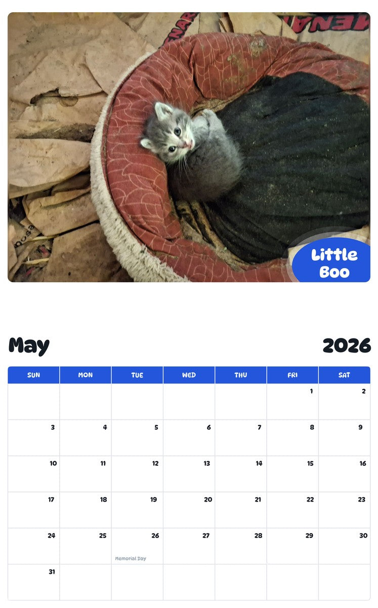 2026 - 2027 Little Boo - Pawidols Pet Calendar