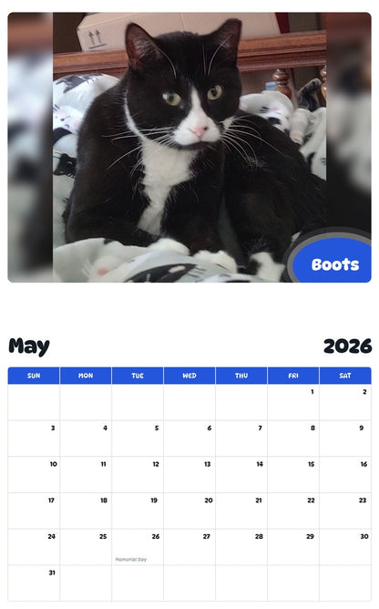 2026 - 2027 Boots - Pawidols Pet Calendar