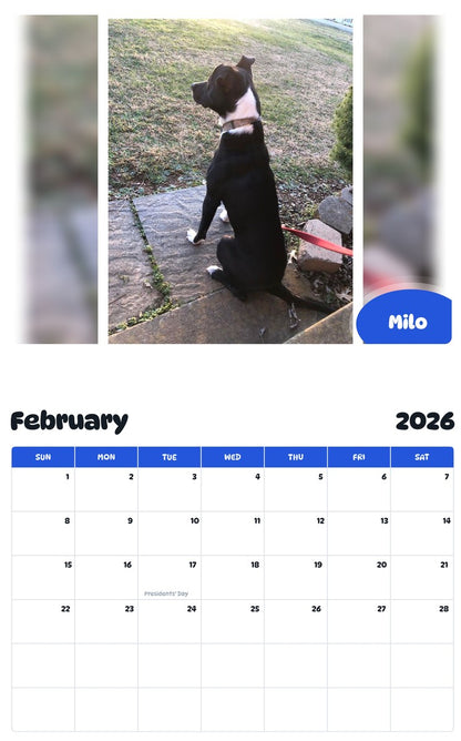 October 2025 - September 2026 Milo - Pawidols Pet Calendar