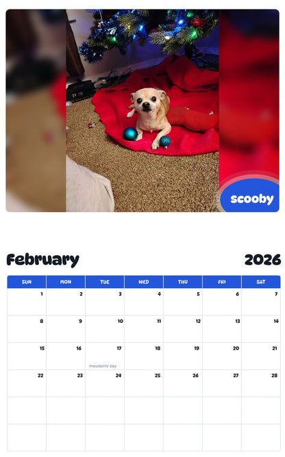 October 2025 - September 2026 scooby - Pawidols Pet Calendar