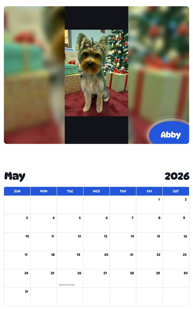 2026 - 2027 Abby - Pawidols Pet Calendar