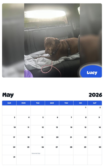 2026 - 2027 Lucy - Pawidols Pet Calendar