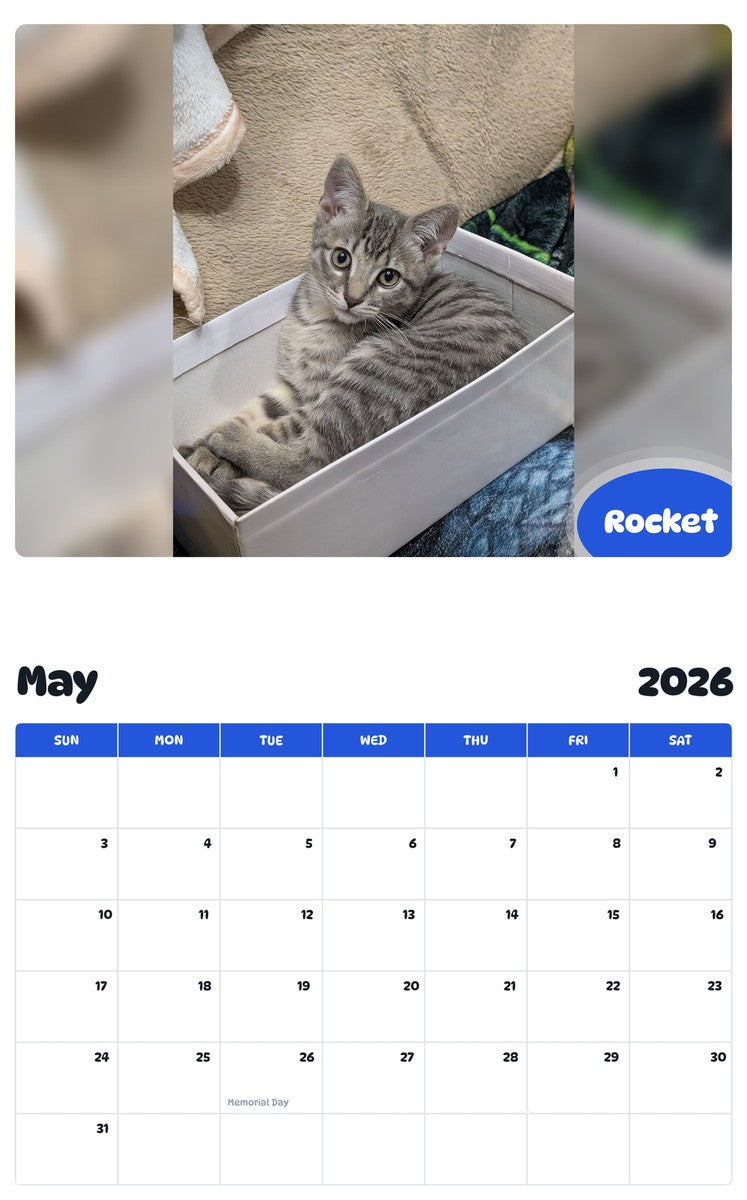 2026 - 2027 Rocket - Pawidols Pet Calendar