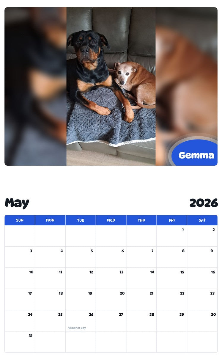2026 - 2027 Gemma - Pawidols Pet Calendar