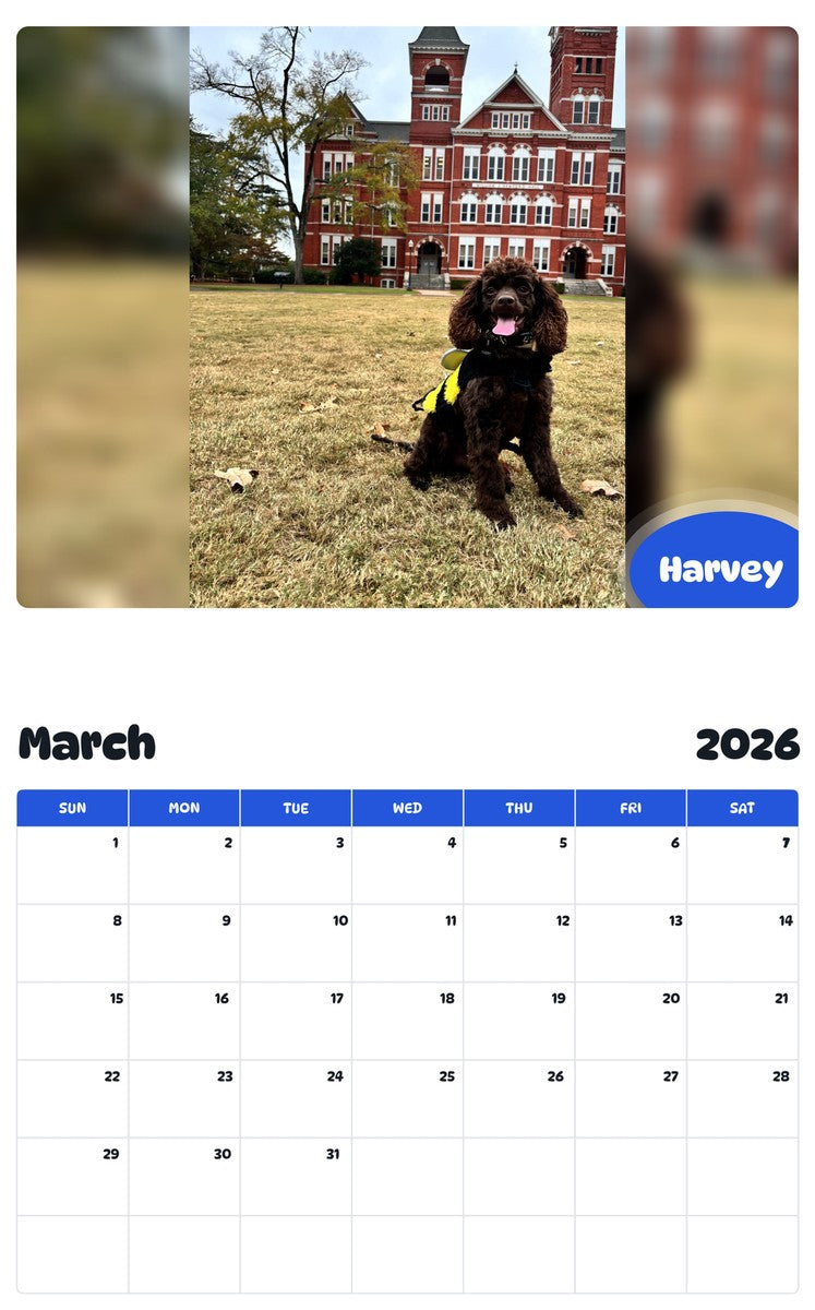 November 2025 - October 2026 Harvey - Pawidols Pet Calendar